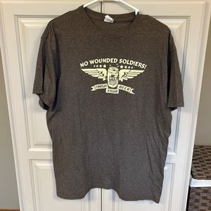 Brown “no wounded soldiers” shirt